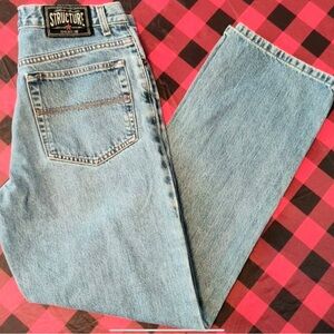 Structure Blue Straight Leg Jeans Classic Style